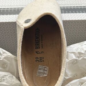 Birkenstock Beige Wool Slip-Ons
